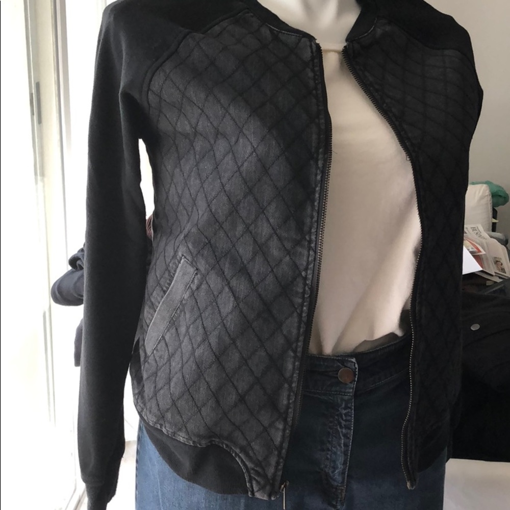 BCBG Black Denim Jacket Size: M